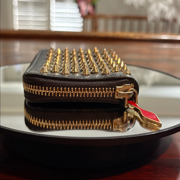 CHRISTIAN LOUBOUTIN PANETTONE Spiked Leather Wallet/Coin Case - Picture 7 of 13